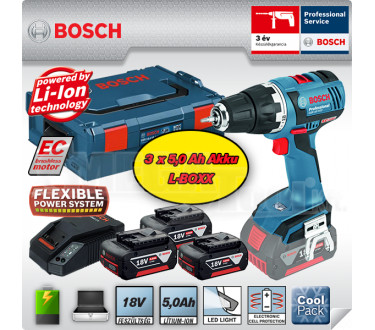 GSR 18 V-EC 3 x 18V 5Ah L-Boxx Masina de gaurit/insurubat cu acumulator 